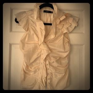 Beautiful 100% Silk Ruffle Blouse